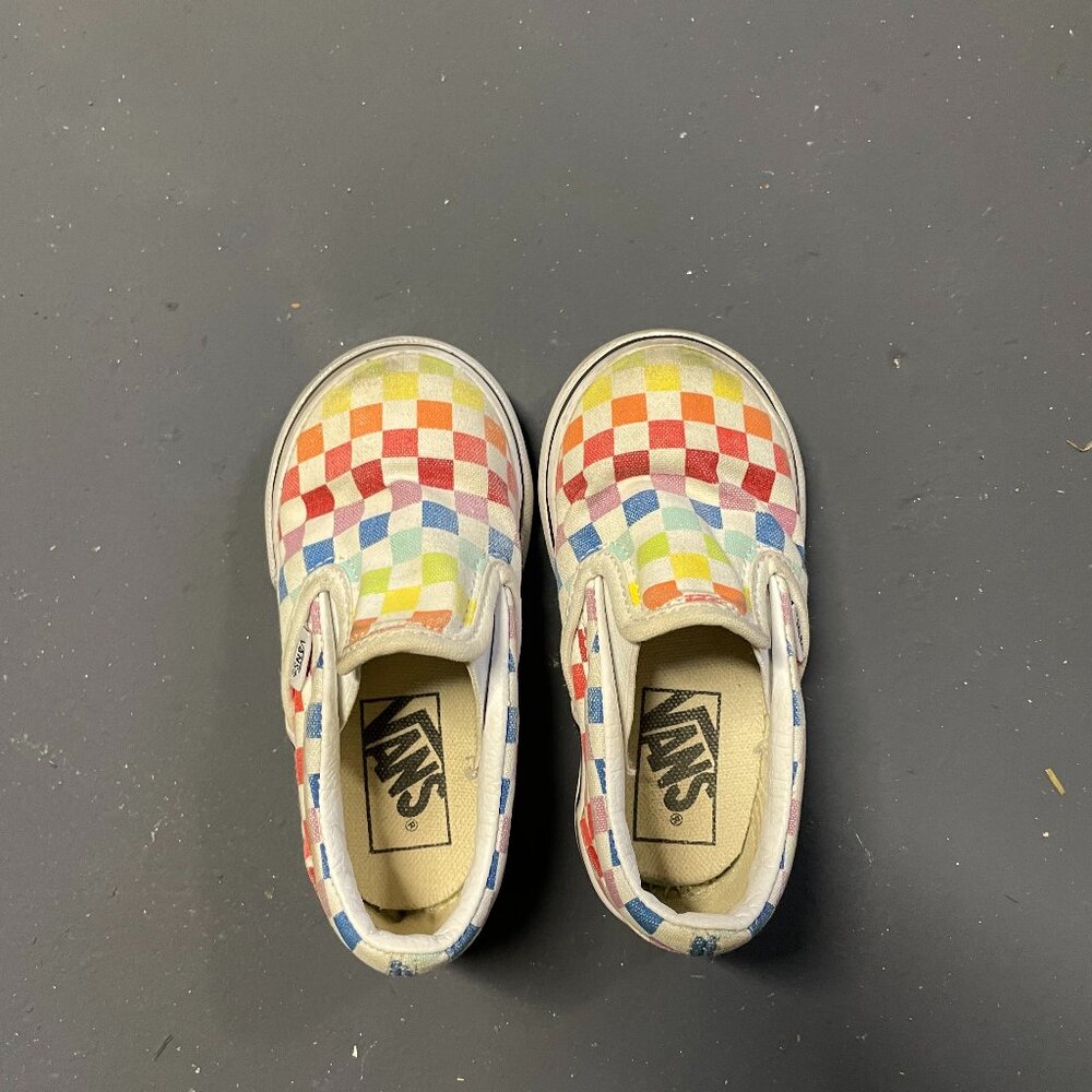 Vans Kids Checkerboard Slip-On Shoes - Multicolor